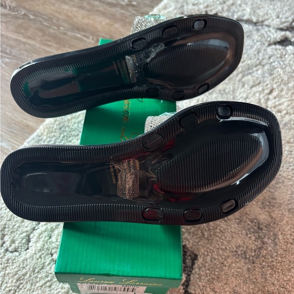 Lauren Lorraine Black Rhinestone Slide Sandals - Picture 5 of 7